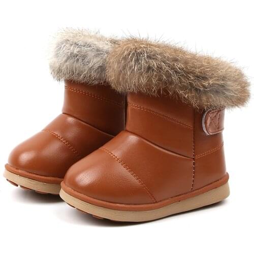 COZULMA Baby Girl Snow Boots Boys Winter Cotton Boots with Fur 1-6 Years Old Kids Snow Boots Warm Winter Children Soft Shoes