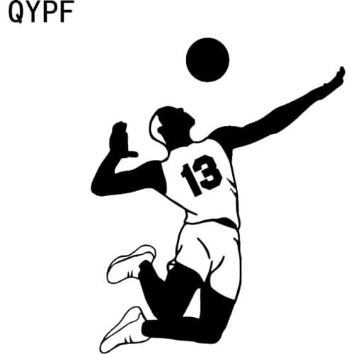 QYPF 13*16.1CM Interesting Volleyball Player Jersey Number 13 Decor Car Sticker Reflective Accessories Motorcycle Vinyl C16-1401