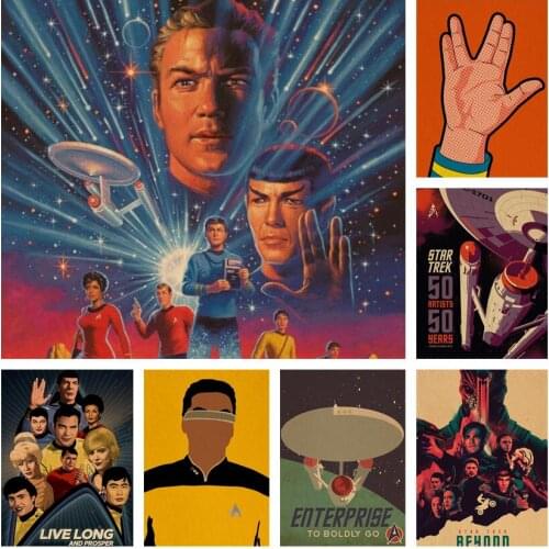 WTQ Canvas Painting Star Trek Poster Cartoon Retro Poster Wall Decor Wall Art Picture for Living Room Decoration Home Deco