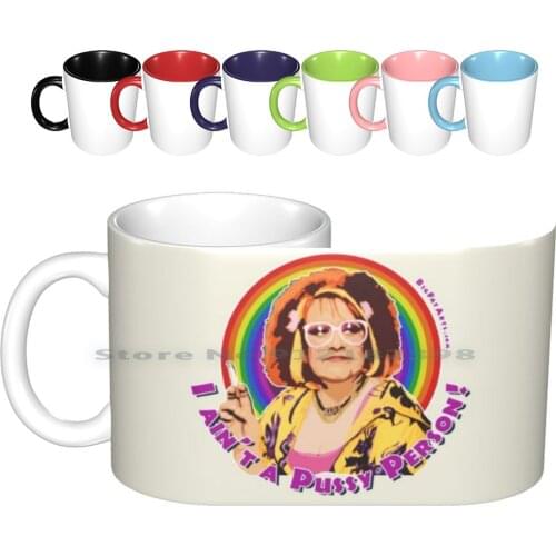 Pussy Person Ceramic Mugs Coffee Cups Milk Tea Mug Pussy Person Kathy Burke Jerry Hall Gimme Gimme Gimme Linda La Hughes