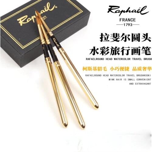 Raphael 1793 Kolinsky Sable, Watercolor Brush,round Head Paintbrush, Native Gold, Watercolor Travel Set,Small and Portable
