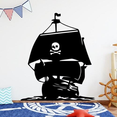 Pretty Pirate Ship Home Decor Modern Acrylic Decoration Decor Living Room Stickers Bedroom Removable For Kids Room Decor Mural