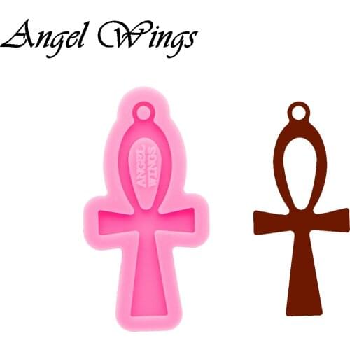Cross Keychain Silicone Molds DIY Necklace Jewelry Shiny Epoxy Resin Mould Custom Wholesale DY0334