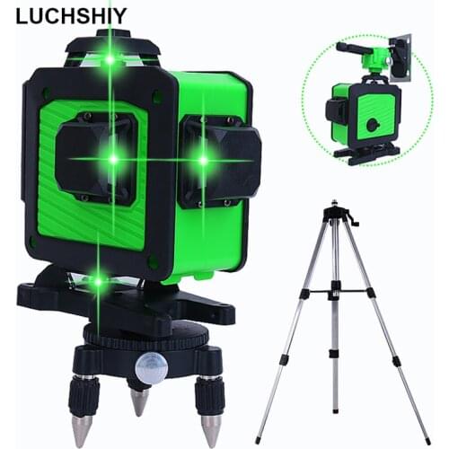Laser Level 16 Lines Horizontal Vertical Cross Line Wireless Remote Control Super Powerful Green Beam Self-Leveling Measure Tool