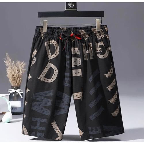2021 Summer Casual Shorts Mens Ice Trend, Versatile, Wearing Beach Pants, Straight Tube Loose 5-point Medium Pants