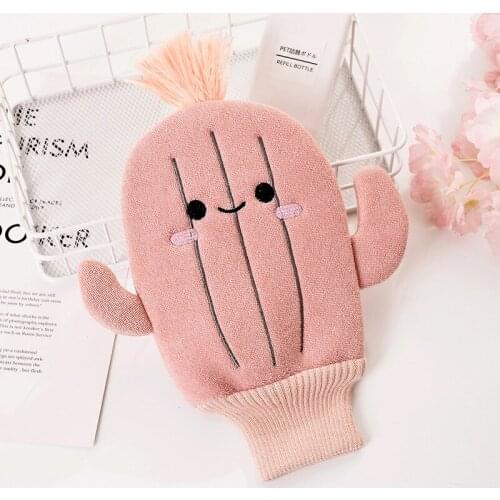 Cute Cactus Kids Bath Towel Baby bath Bath Brushes Bathroom Brushes Gloves For Bathing Children Shower Accessories Exfoliating