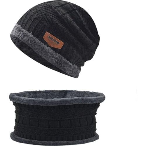 Fashion Knitted Winter Hats For Men Thick and Warm Men Winter Hat Black Autumn Beanie Hat Men Wool Ski Hats Beanies Bonnet 2020