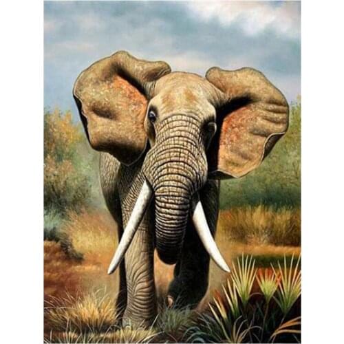 Dpsprue Full 5D DIY Square/Round Drill Diamond Painting "Animal Elephant" Diamond Embroidery Cross Stitch 3D Decor Gift DF216