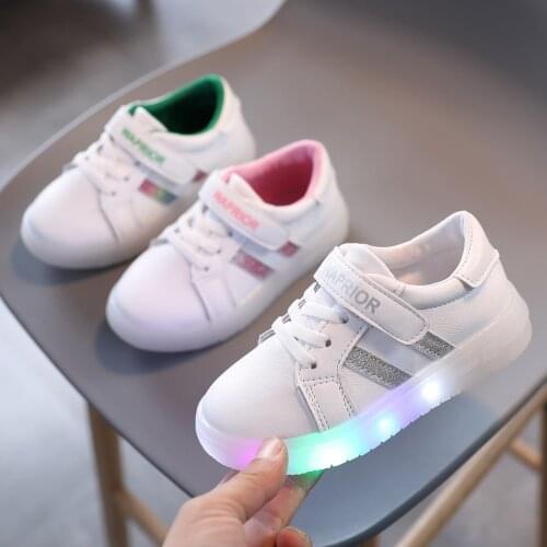 New Children Casual Shoes Fashion Toddler Infant Kids Baby Girls Boys Bling LED Light Luminous Running Sport Sneakers Shoes#g4