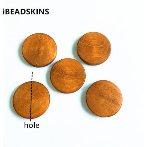 New arrival! light brown 30mm 100pcs/lot Environmental Paint coin-shape Wood beads for jewelry DIY making( desgin as shown)