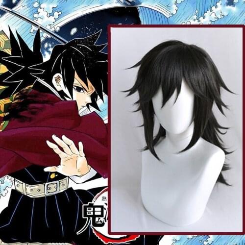 Anime Comic Demon Slayer Kimetsu no Yaiba Cosplay Wig Tomioka Giyuu Cosplay Wigs Straight Synthetic wig Cosplay Accessories