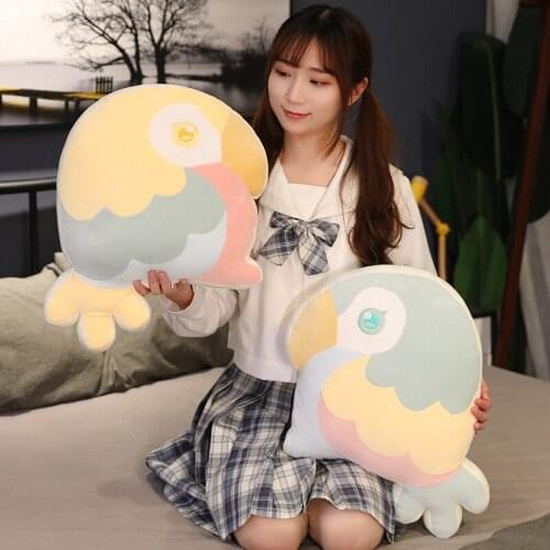 Parrot Plush Toys Soft Pillow for Kids Room Kawaii Decoration Stuffed Sofa Cushions Fluffy Body Pillows Chair Cushion Rome Decor
