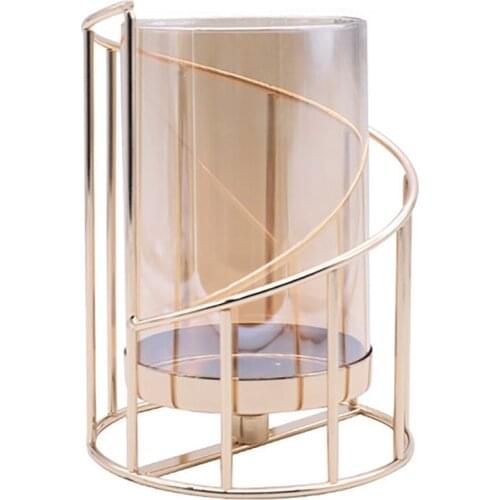Candle Holder Candlelight Dinner Props Candlesticks Golden Iron Decoration Nordic European-style Luxury Romantic Ornaments