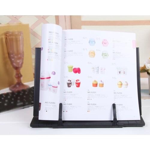 Portable Book Stand Frame Reading Desk Holder with 7 Tilt Adjustable Grooves,Black