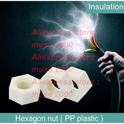 PP white plastic nuts M3 M4 M5 M6 M8 M10 M12 M14 M16 M18 M20 m24 Hex nut fastener bolt screw set acid and alkali resistance
