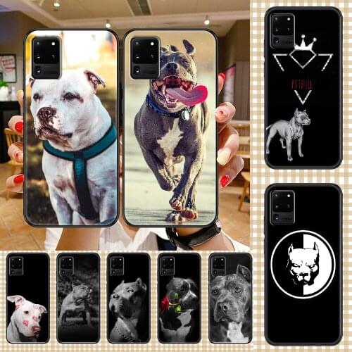Lovely Pet Dog Pit Bull Phone case For Samsung Galaxy Note 4 8 9 10 20 S8 S9 S10 S10E S20 Plus UITRA Ultra black pretty hoesjes