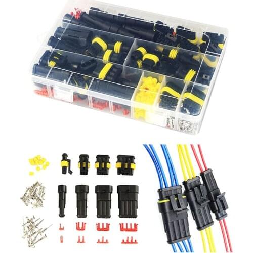 708pcs Car Plug HID Waterproof Connector 1/2/3/4 Pin 26 Sets Electrical Wire Terminals Truck Harness 300V 12A Kit