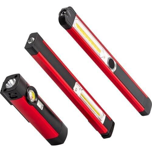 COB Working Light Swivel Hook Magnetic Flashlight USB Charging Vehicle Repairing Lamps Outdoor Camping Emergency Lantern