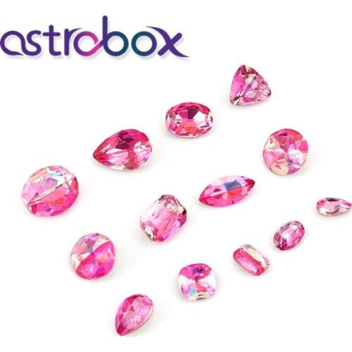 20pcs Rose Laser Nail Art stones Decoration Rhinestones Strass Crystal Stones Glass hotfix rhinestones for Gem Applique Accessor