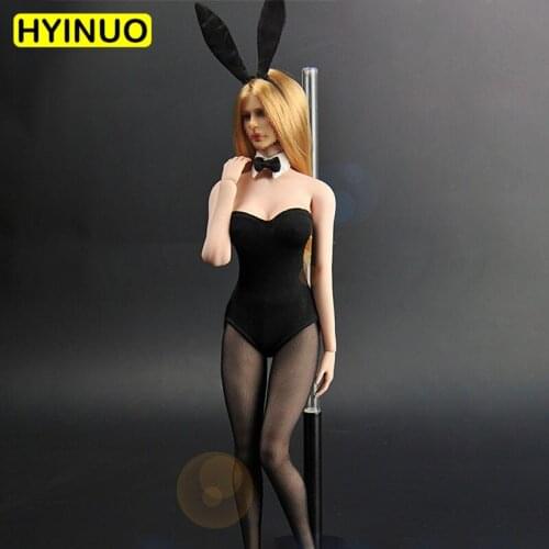 1/6 Scale Sexy Bunny Girl Female Erotic Underwear Women Black Underwear Clothes Clothing Set For 12" Action Figure Female Body