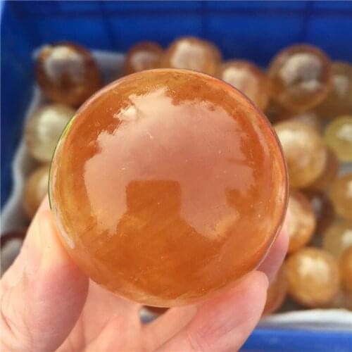 50-55mm Natural Yellow Calcite Ball Crystal Stone Sphere Great for Meditation Home Decoration Chakra Reiki Stone
