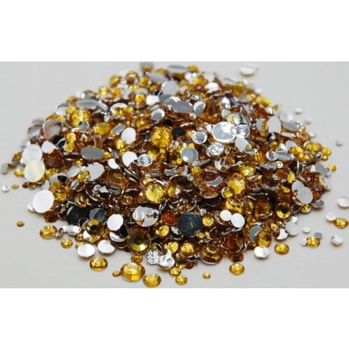 Mixed Sizes Stones Art Decoration Glue On rhinestone 3D Nail Art Topaz Flat Back Nail Art Non Hotfix Clothing accessories