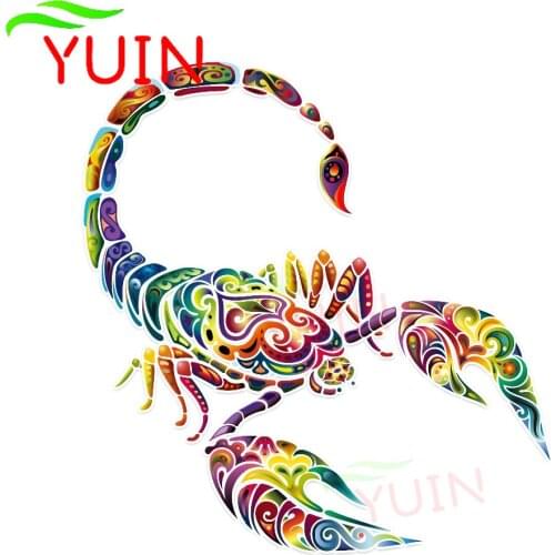 Unique Colored Scorpion Car Sticker Auto Accessories PVC Bumper Window Graphic Decoration High Quality Waterproof Decal 12*12cm