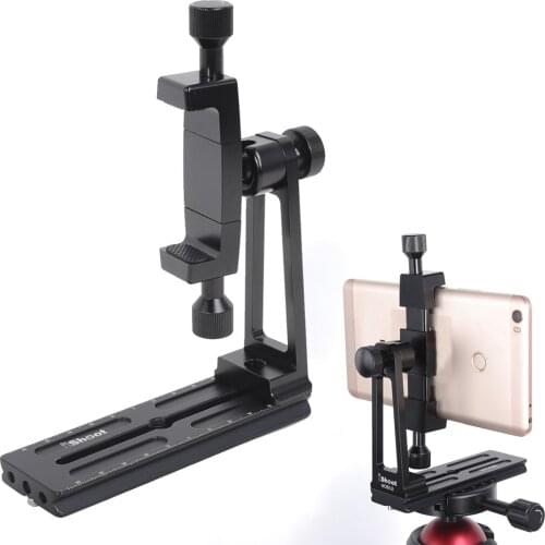 Universal Phone Tripod Mount 360 Degree Rotate Bracket Clip Holder Clamp Adapter,w/ QR Plate for ARCA-SWISS Fit Tripod Ball Head