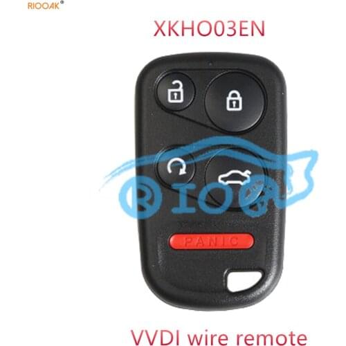 RIOOAK 10pcs/lot Xhorse XKHO03EN Universal wired Remote Key With Remote Start & Trunk Button for VVDI2 VVDI MINI KEY TOOL K518