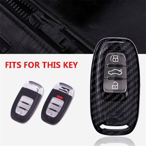PC Carbon Fiber Full protective cover Car Key Case Key Cover shell For Audi A6L A4L Q5 A3 A4 B6 B7 B8 Car Styling
