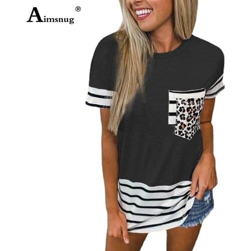 Plus Size 3xl Ladies Elegant Leisure Casual T-shirt New Patchwork Tops with Pocket Femme Clothing 2021 Summer Classic Tees shirt