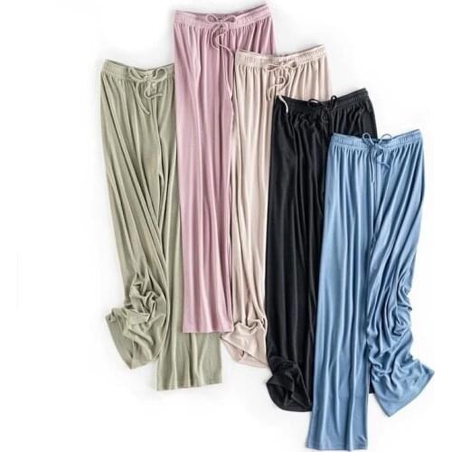 Women Loose Pants Lounge Trousers Pajamas Home Clothes Underwear Homewear Large Size Summer Light Loose Wide Sleepwear Bottoms