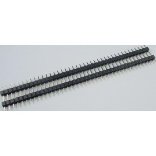 10pcs 1x40 Pin 2.54mm Pitch Pin Header double insulator Male single row straight square pin 2.54 pitch through hole gold plated