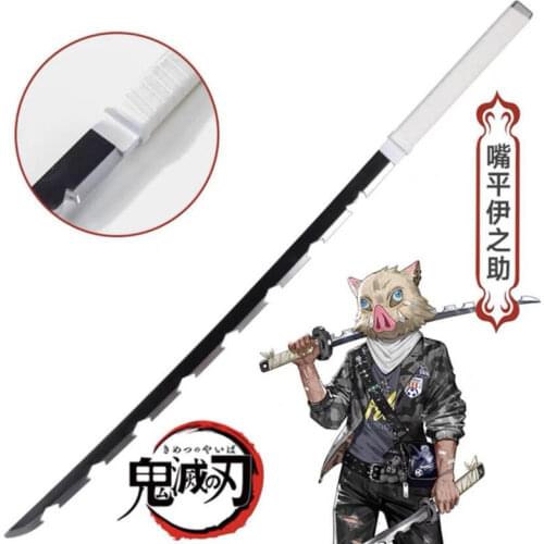 104cm Demon Slayer Kimetsu no Yaiba Sword Weapon Hashibira Inosuke Cosplay Sword 1:1 Anime Ninja Knife PU toy