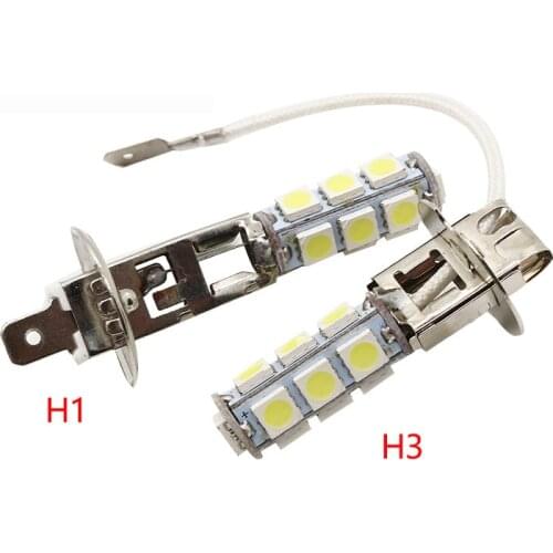 2PCS H1 Led Bulb 5050 13SMD Car Light White Fog Light Bulbs H3 DC 12V Led Fog Lamps