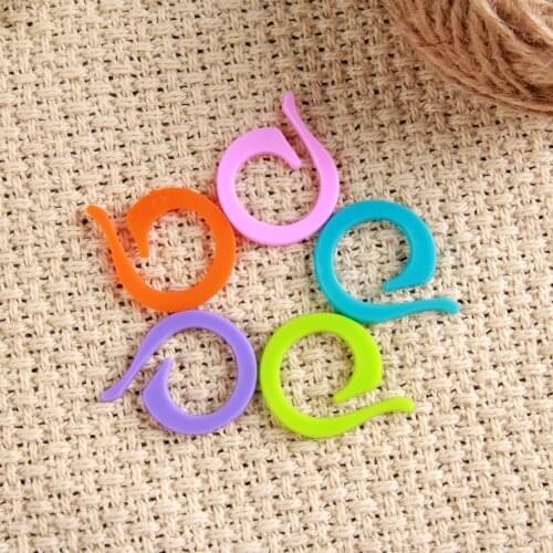 20/60/100pcs (S+L) Mark circle Plastic Knitting Crochet Locking Stitch Markers Crochet Latching Knitting Tools Mixed Color