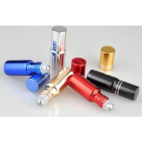 5ML 300 Pieces/Lot Mini Cute Steel Ball Roll-On Refillable Perfume Bottle Empty Perfume Case