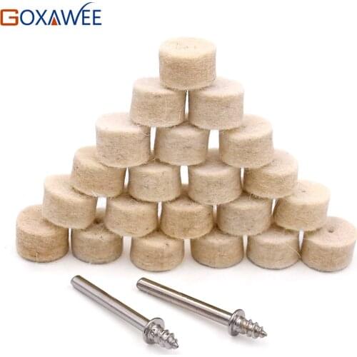 50pcs 1" Felt Wool Buffing Polishing Wheels Pads With 3mm Mandrel Shank 3pcs for Dremel rotary tools Mini Electric Drill Tools