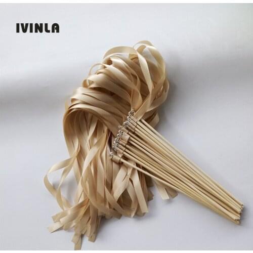 50pcs/lot Light Brown wedding ribbon stick for wedding decoration