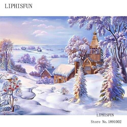 5d Diy Diamond Painting Cross Stitch Diamond Embroidery Landscape Winter Scenery Pattern Hobbies And Crafts Full Square Drill