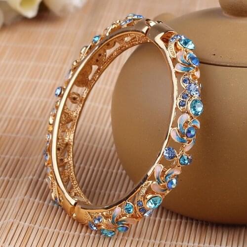 Free shipping Export decoration new national wind cloisonne bracelet 24 k gold enamel craft accessories wholesale