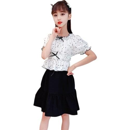 Kids Clothes Heart Blouse + Pants Teenage Girls Clothing 2021 Newest Girls Clothing Sets Summer Kid Clothes