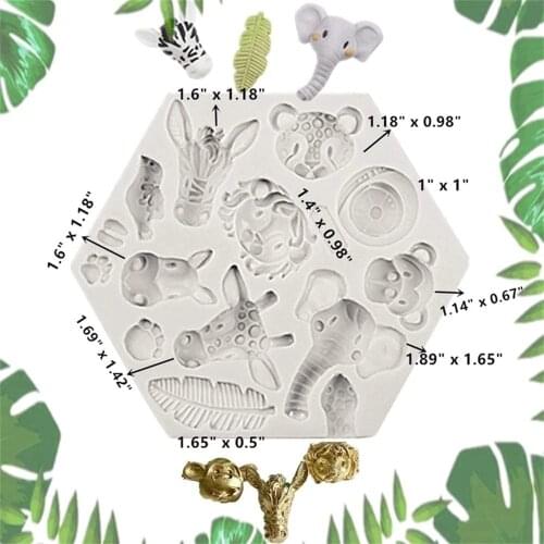 Jungle Wild Animal Cake Mould Diy Animal Cake Decorating Fondant Mold Chocolate Sugarcraft Baking Tool Cake Mold