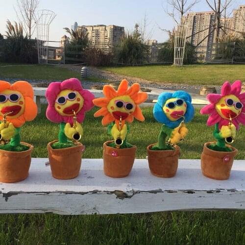 Electric plush toys A sunflower toy that can sing and dance Creative and funny birthday gifts Ornament A020