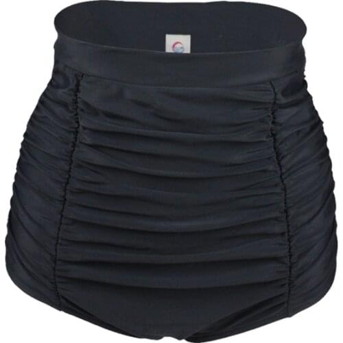 European and American high waist triangle swimsuit women high waist pleated triangle swim trunks women plaid swimwear women