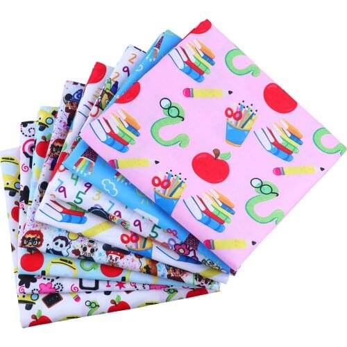 Cartoons pattern Polyester cotton Fabric Patchwor Printed for Tissue Kids Home Textile for Sewing Doll Dress Curtain 50*140CM