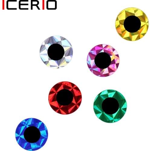 ICERIO 100pcs 2D Fish Eyes for Slow Jigging Fishing Lure Baits Fly Tying Material Making Simulation Artificial Fish Eyes Sticker