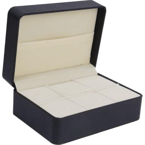 PU Leather Velvet Jewellery Box Tie Clip Brooch Pin Storage Case Holder