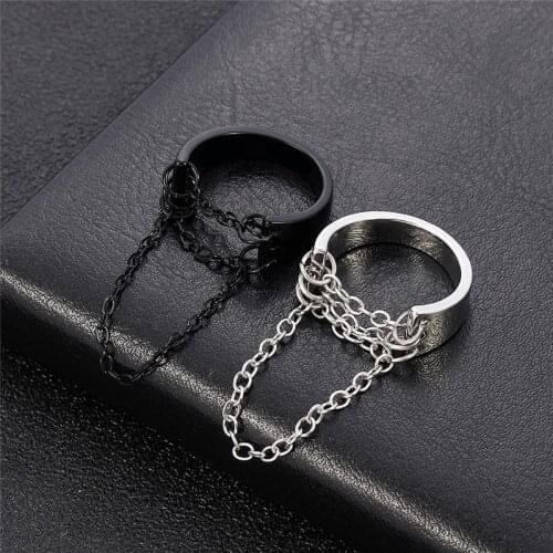 2020 Fashion New Punk Style Chain Link Finger Open Rings for Women Men Party Concert Ceremony Fashion Jewelry Gift Wholesale
