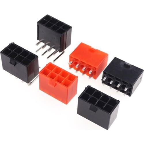 100pcs Mini-Fit Connector 4.20 mm 0.165" Shrouded PCB Male Pin 8 Pin GPU Pci-E Pcie Header right Angle Through Hole Power Wafer